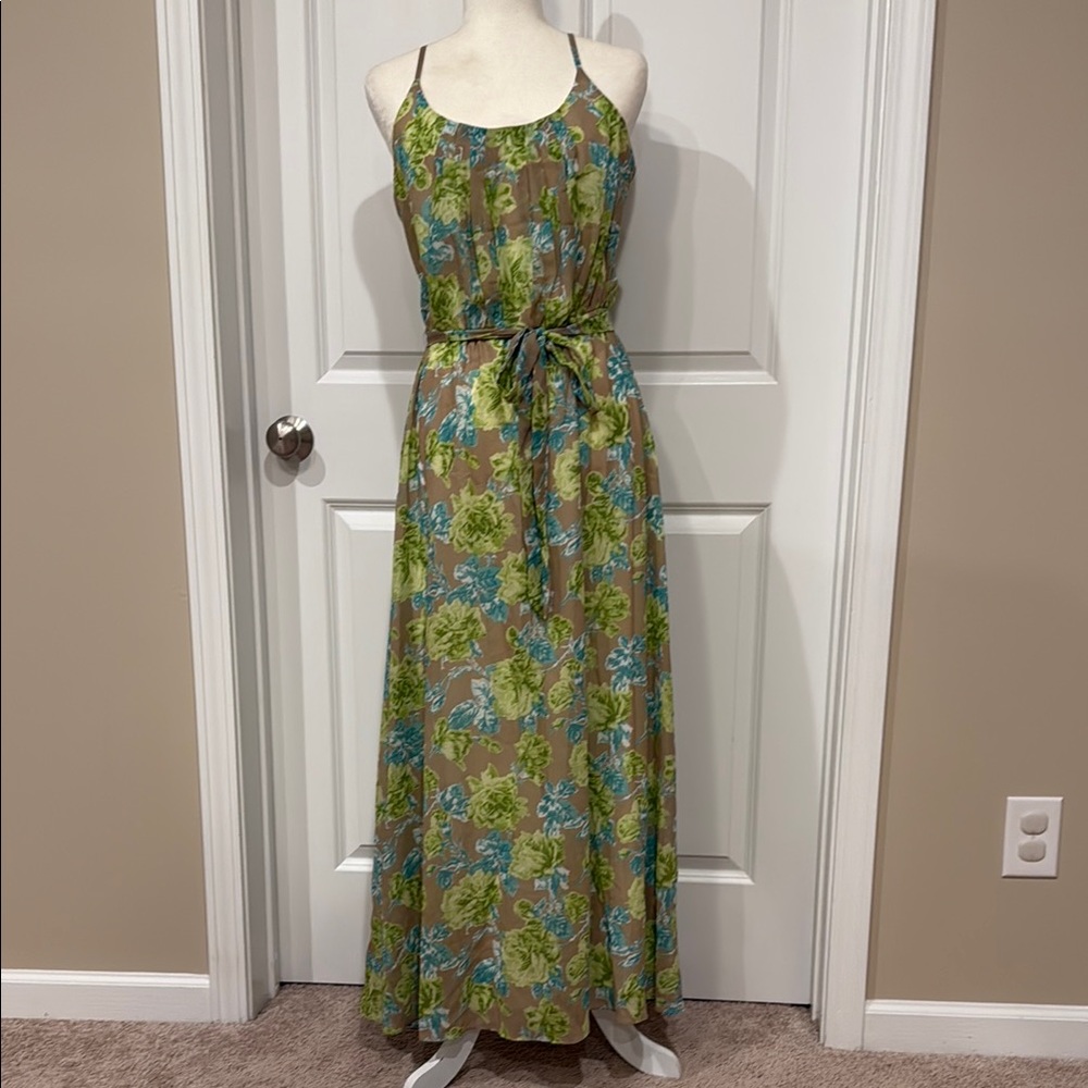 Signature by Robbie Bee Green and Blue Floral Maxi Dress